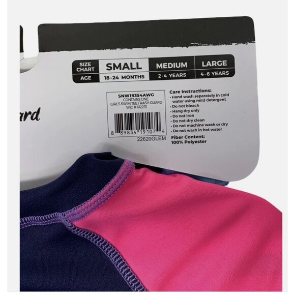 Sun Smart Girls Rash Guard Swim Tee Small 18-24 Months Butterfly UPF 50+ - Picture 4 of 4